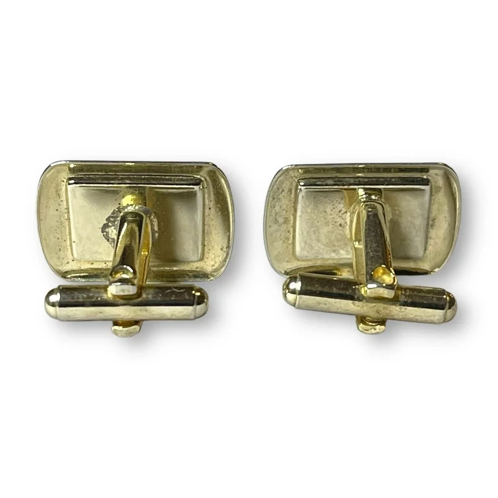 Vintage Mother of Pearl Gold Tone Cufflinks Men’s Classic Formal Dress Unsigned